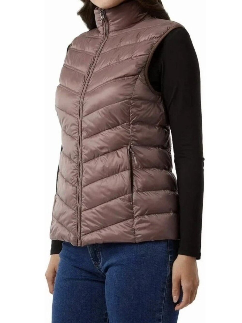 NWT 32 Degrees Heat Women's Vest S Brown Lightweight Puffer Jacket